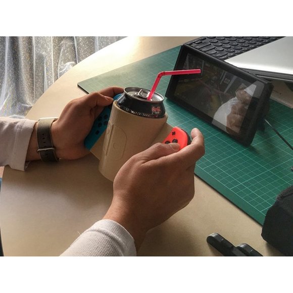 Nintendo Switch Drink Holder JoyCon Grip Can Cup Accessory White Elephant Gift - Picture 6 of 8